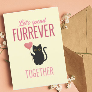Cartes Pour Fêtes Annuelles Personnalisé pour toujours ensemble Cute Cat Valen