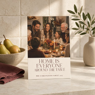 Cartes Pour Fêtes Annuelles Personnalisé Rassemblés Autour de la Table