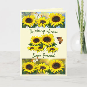Cartes Pour Fêtes Annuelles Personnalisé Sunny Sunflower amitié chrétienne