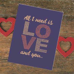 Cartes Pour Fêtes Annuelles Personnalisé Tout ce dont j'ai besoin c'est d'aime