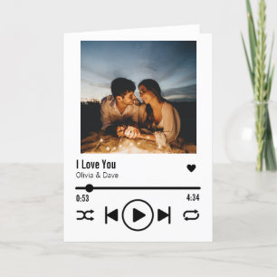 Cartes Pour Fêtes Annuelles Personnalisée Saint Valentin Photo Song Playlist