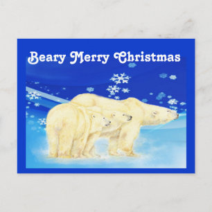 Cartes Pour Fêtes Annuelles Personnaliser Beary Joyeux Ours polaires de Noël