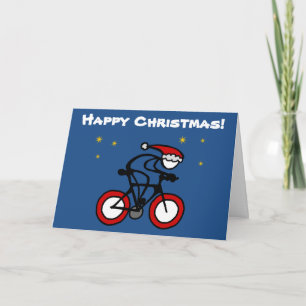 Cartes Pour Fêtes Annuelles Personnaliser cycliste Père Noël de Noël Stick-Wit
