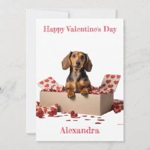 Cartes Pour Fêtes Annuelles Personnaliser Dachshund Hearts Box Valentine