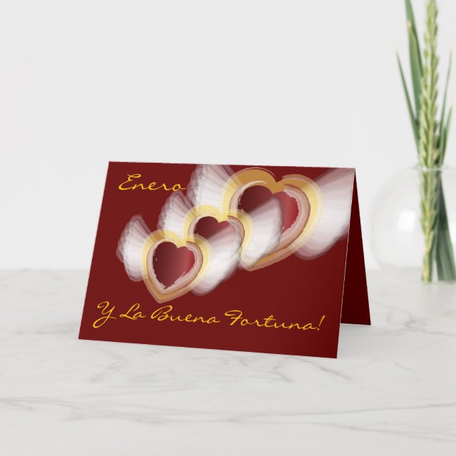 Cartes Pour Fêtes Annuelles personnaliser "Enero Y La Buena Fortuna" (Devant)