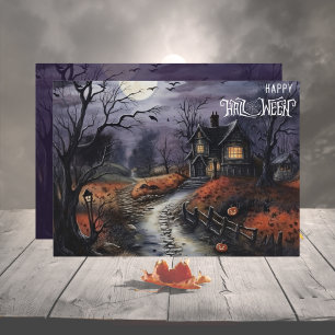 Cartes Pour Fêtes Annuelles Personnaliser Happy Halloween Haunted House