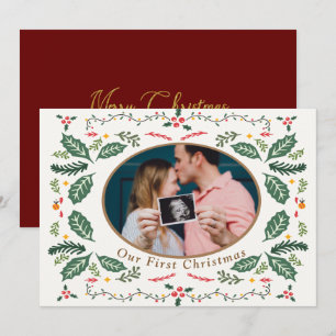 Cartes Pour Fêtes Annuelles Personnaliser la photo Notre premier Noël
