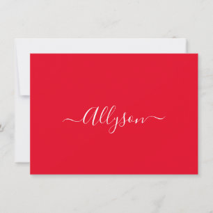 Cartes Pour Fêtes Annuelles Personnaliser le nom et le message en script, Roug