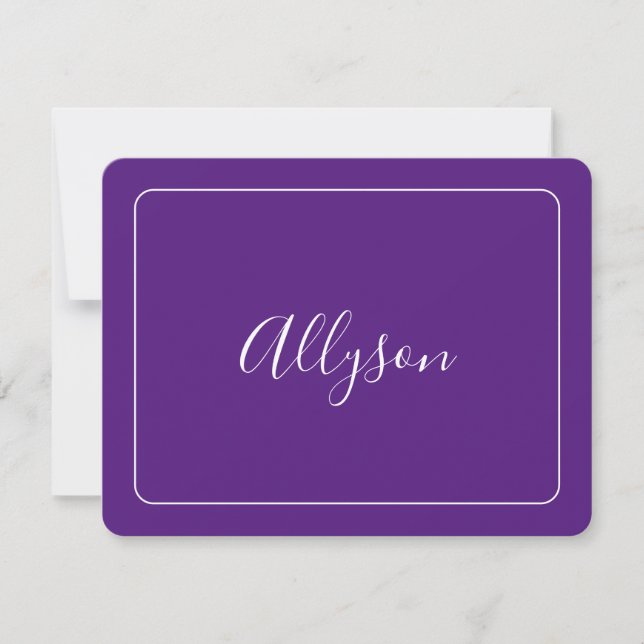 Cartes Pour Fêtes Annuelles Personnaliser le nom et le message, Royal Purple (Devant)