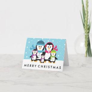Cartes Pour Fêtes Annuelles Personnaliser Un Pingouin Fête De Noël En Famille