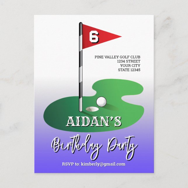 Cartes Pour Fêtes Annuelles Personnaliser Votre Image Golf Holiday Design (Devant)