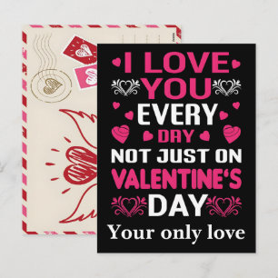 Cartes Pour Fêtes Annuelles Personnalisez Je t'aime au-delà de la Saint-Valent