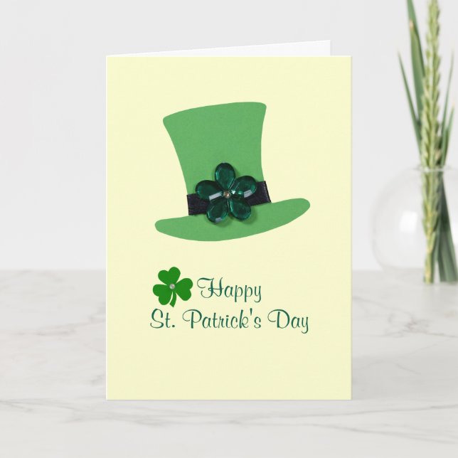 Cartes Pour Fêtes Annuelles Personnalisez le casquette vert pour la Saint Patr (Devant)