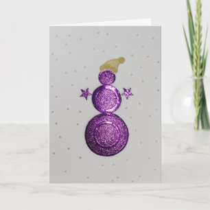 Cartes Pour Fêtes Annuelles Personnalisez les étoiles de neige et d'argent vio