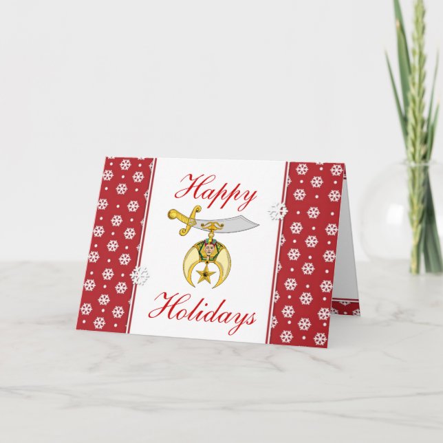 Cartes Pour Fêtes Annuelles Personnalisez les voeux de Noël de l'Emblème Shrin (Devant)