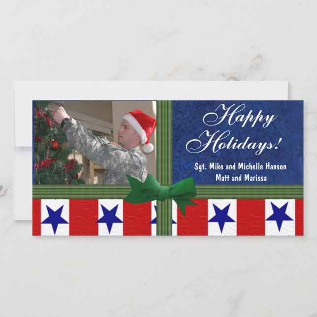 Cartes Pour Fêtes Annuelles Personnalité patriotique militaire de Noël (Devant)