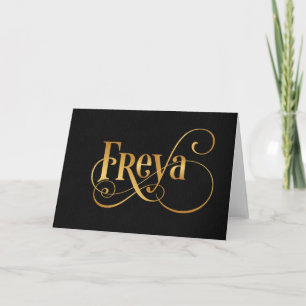 Cartes Pour Fêtes Annuelles Personnalized Stourly Freya Gold on Black