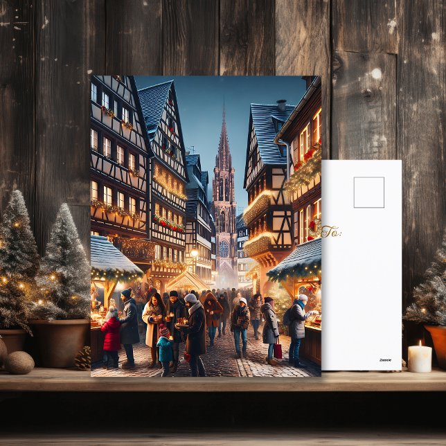 Cartes Pour Fêtes Annuelles Personnes à Strasbourg, France Marché de Noël (Créateur téléchargé)