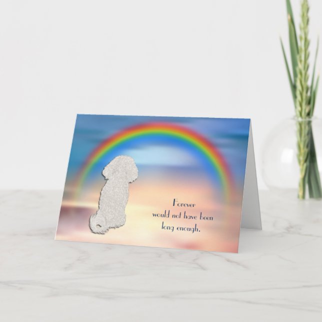 Cartes Pour Fêtes Annuelles Perte de Bichon Frise Rainbow Sympathy Card (Devant)