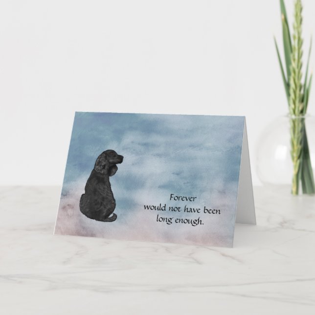Cartes Pour Fêtes Annuelles Perte de Black Cocker Spaniel Condolence Card (Devant)