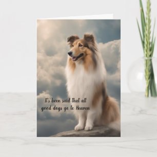 Cartes Pour Fêtes Annuelles Perte de Collie rugueux Chien Ciel Sympathie