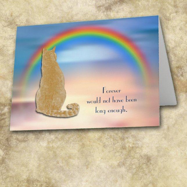 Cartes Pour Fêtes Annuelles Perte de Ginger Cat Rainbow Sympathy Card (Créateur téléchargé)