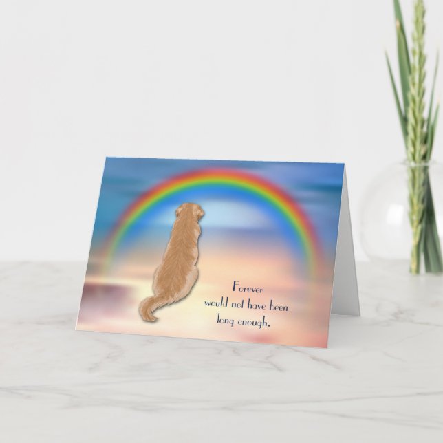 Cartes Pour Fêtes Annuelles Perte de Golden Retriever Rainbow Sympathy Card (Devant)