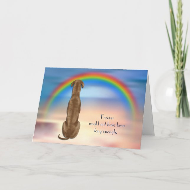 Cartes Pour Fêtes Annuelles Perte de Greyhound Dog Rainbow Sympathy Card (Devant)