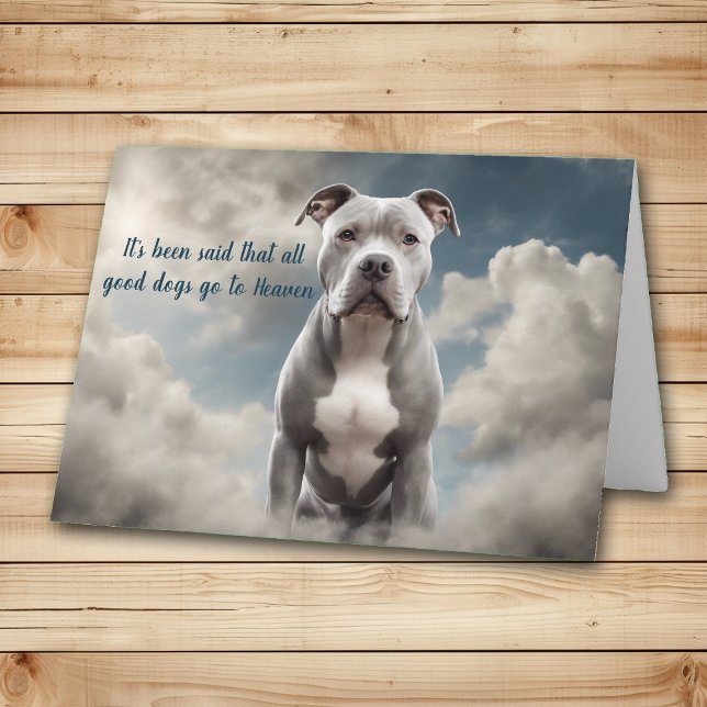 Cartes Pour Fêtes Annuelles Perte de gris Pitbull Chien Ciel Sympathie (Créateur téléchargé)