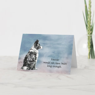 Cartes Pour Fêtes Annuelles Perte de la frontière Collie Condolence Sympathie