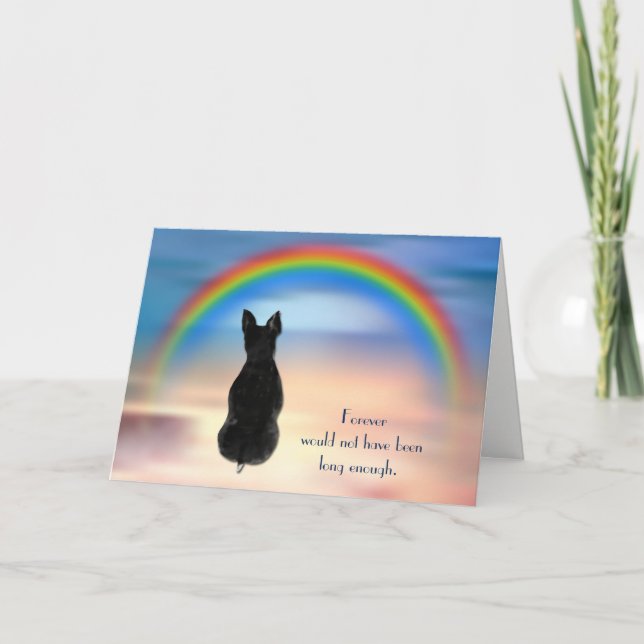 Cartes Pour Fêtes Annuelles Perte de Rat Noir Terrier Chien Rainbow Sympathy (Devant)