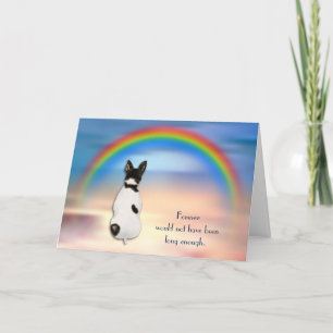 Cartes Pour Fêtes Annuelles Perte de Rat Terrier Chien Rainbow Sympathy Card