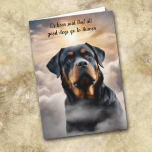 Cartes Pour Fêtes Annuelles Perte de Rottweiler Chien Ciel Sympathie