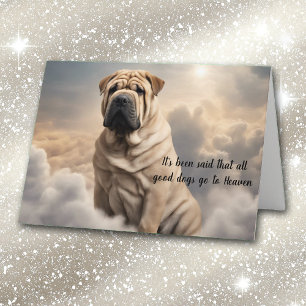 Cartes Pour Fêtes Annuelles Perte de Shar-Pei Dog Heaven Sympathie