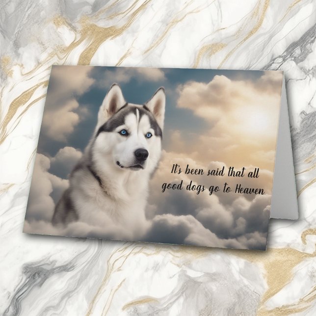 Cartes Pour Fêtes Annuelles Perte de Sibérie Husky Chien paradis Sympathie (Créateur téléchargé)