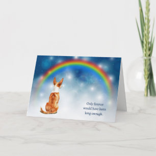 Cartes Pour Fêtes Annuelles Perte de sympathie pour chien Basenji nuit arc-en-