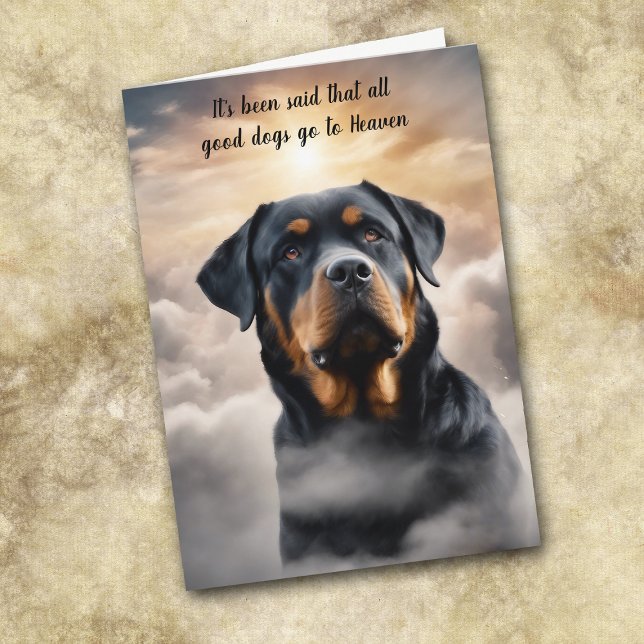 Cartes Pour Fêtes Annuelles Perte de sympathie pour le chien Rottweiler Heaven (Créateur téléchargé)