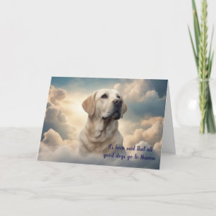 Cartes Pour Fêtes Annuelles Perte du Labrador Jaune Retriever Heaven Sympathy