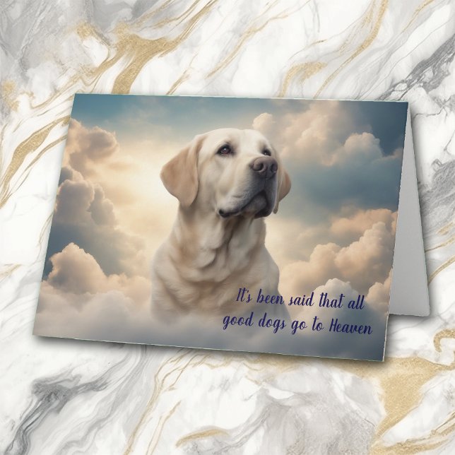 Cartes Pour Fêtes Annuelles Perte du Labrador Jaune Retriever Heaven Sympathy (Créateur téléchargé)