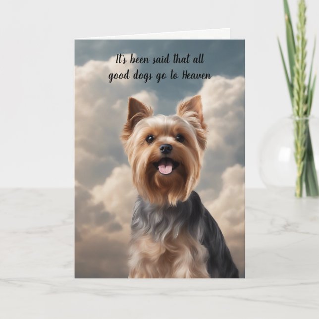 Cartes Pour Fêtes Annuelles Perte du Yorkshire Terrier Chien Ciel Sympathie (Devant)