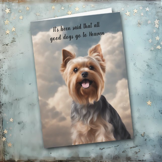 Cartes Pour Fêtes Annuelles Perte du Yorkshire Terrier Chien Ciel Sympathie (Créateur téléchargé)