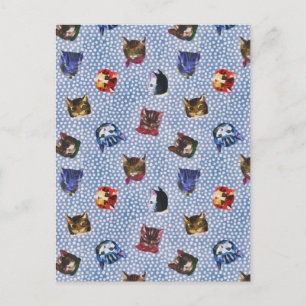 Cartes Pour Fêtes Annuelles Pet Chat Bleu Pois Kitten Aquarelle