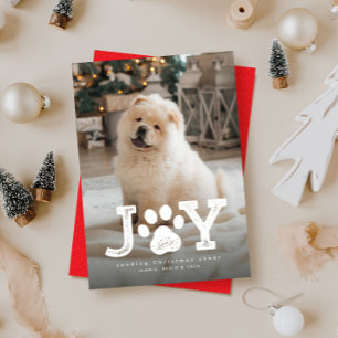 Cartes Pour Fêtes Annuelles Pet Christmas photo mignonne simple joie