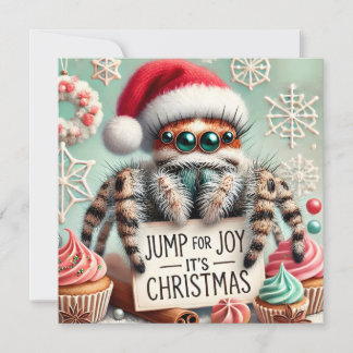 Cartes Pour Fêtes Annuelles Pet Jumping Spider Christmas Card