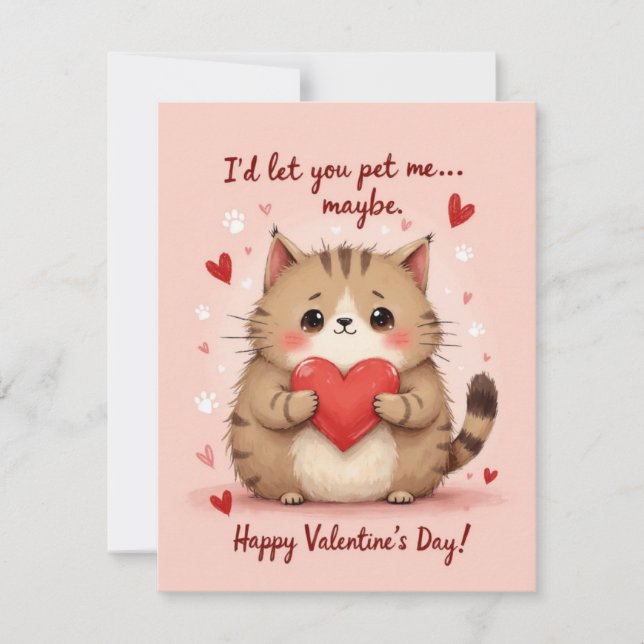 Cartes Pour Fêtes Annuelles Pet Me… Maybe (Devant)