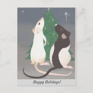 Cartes Pour Fêtes Annuelles Pet rat Christmas postcard!