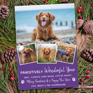 Cartes Pour Fêtes Annuelles Pet Year in Review Modern Chien Photo Collage