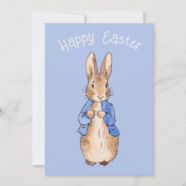 Cartes Pour Fêtes Annuelles Peter le lapin Joyeux salut de Pâques (Devant)