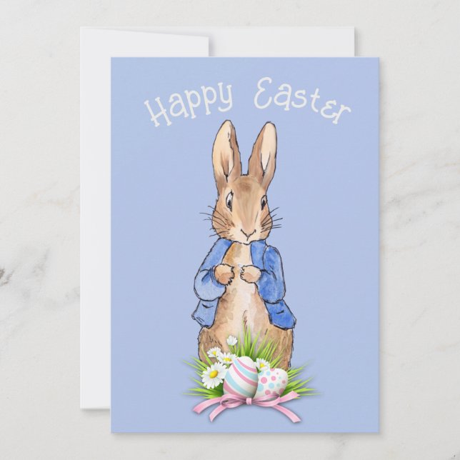 Cartes Pour Fêtes Annuelles Peter le lapin Joyeux salut de Pâques (Devant)