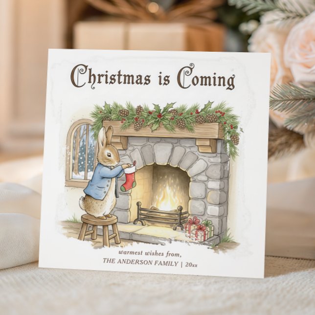 Cartes Pour Fêtes Annuelles Peter Rabbit Cozy Christmas (Créateur téléchargé)
